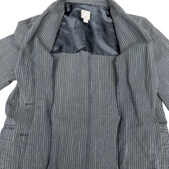 Women's J. JILL Pinstripe Linen Blend Jacket Blazer- Size M - Picture 3 of 11